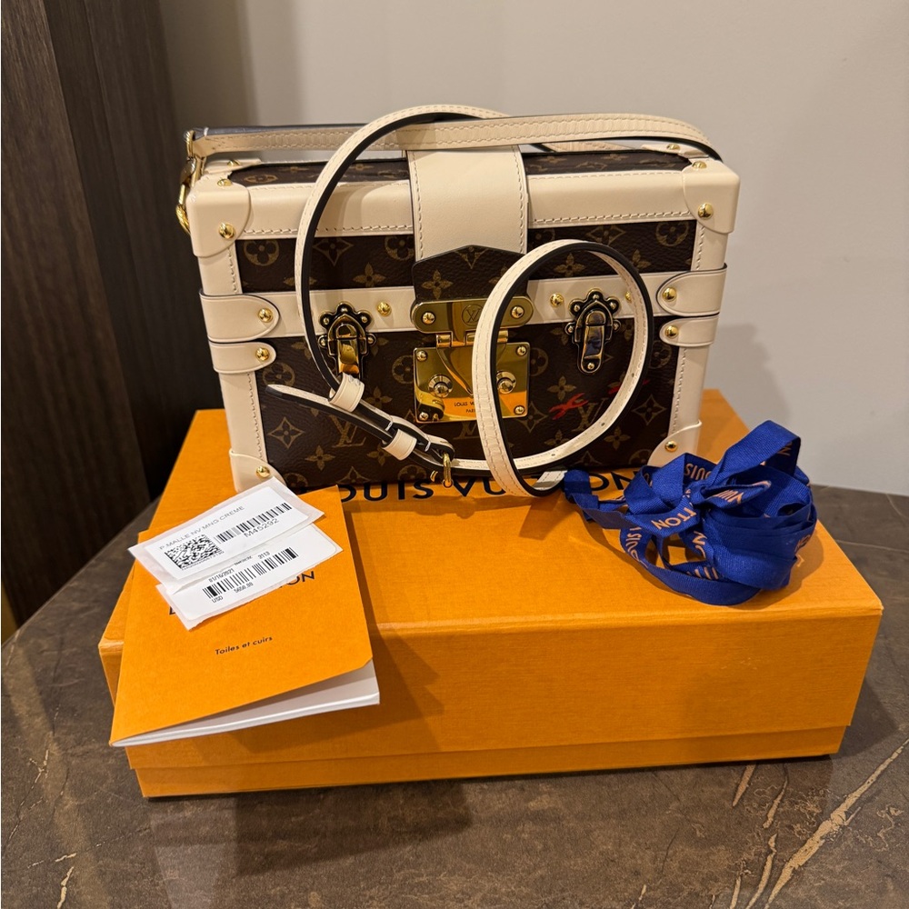 Louis Vuitton Brown and Cream Crossbody Bag